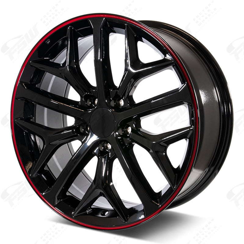 2020 SI Style - F164 18x8 Gloss Black Red Pin Stripe wheel