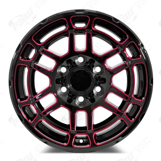 Flow Forged Tac Pro Style - F271 16x8 Black Red Milled wheel