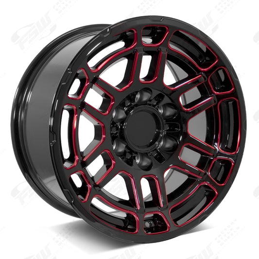 Flow Forged Tac Pro Style - F271 2x9 Black Red Milled wheel