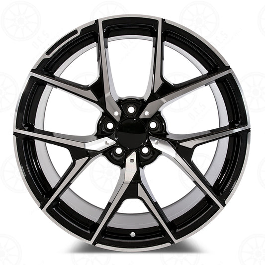 C63 Convertable Style - RM51 2x9.5 Machined Face/Black Outline wheel