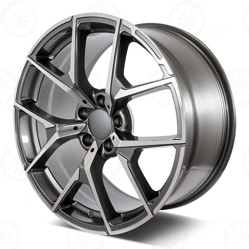 C63 Convertable Style - RM52 2x8.5 Machined Face/Gunmetal Outline wheel