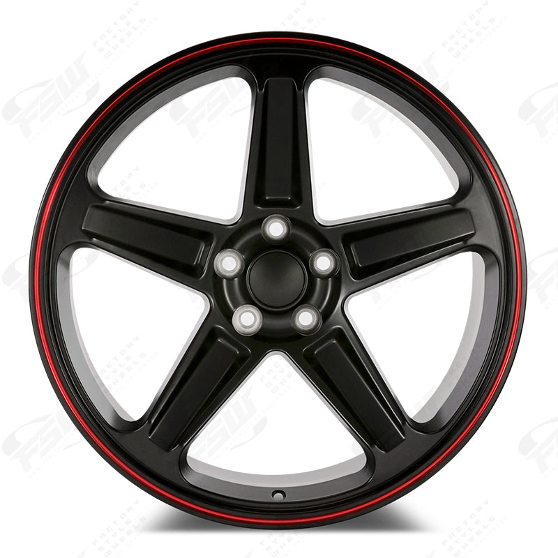 Flow Forged Demon Style - F155 2x10.5 Satin Black Red Pin Stripe wheel
