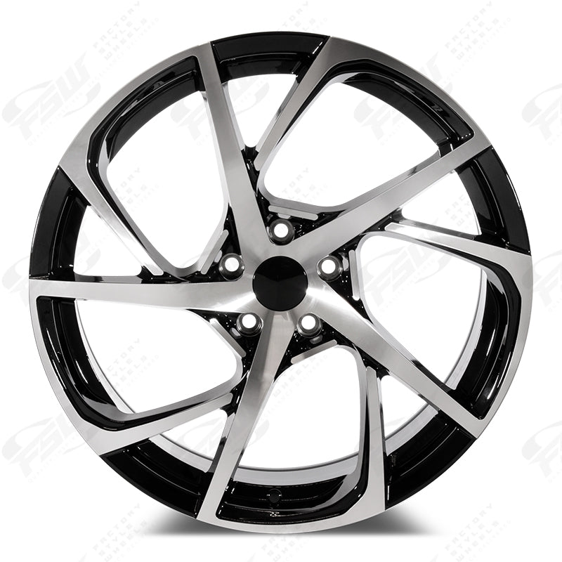 HSX Style - F231 2x8 Machined Face/Black Outline wheel