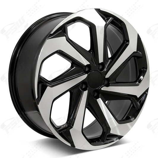 LX Sport Style - F066 2x8 Machined Face/Black Outline wheel