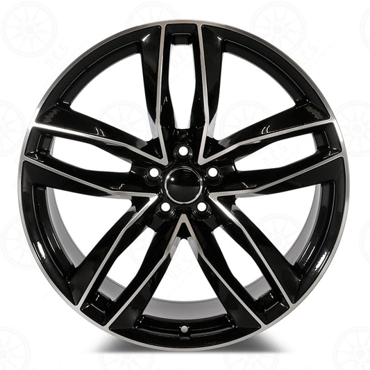 S7 Style - RA01 21x9.5 Machined Face/Black Outline wheel