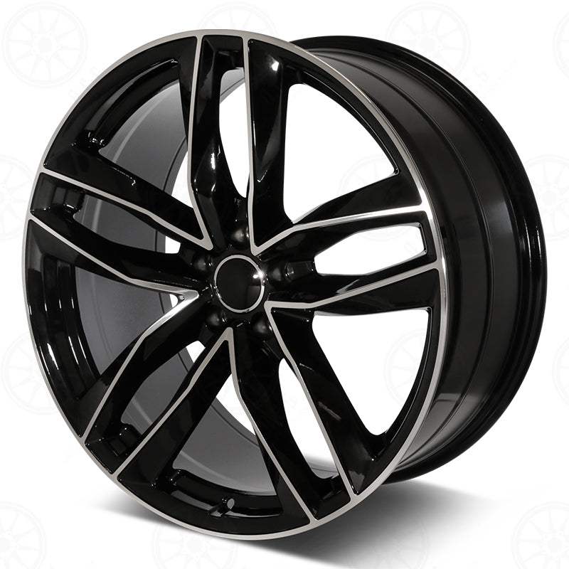 S7 Style - RA01 22x9.5 Machined Face/Black Outline wheel