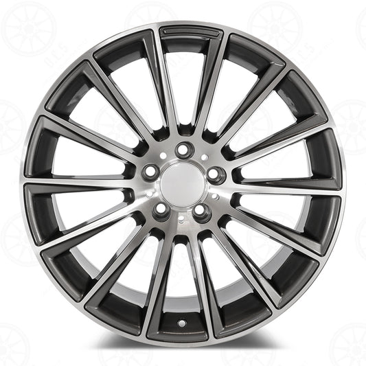 SLK Style - RM07 2x8.5 Machined Face/Gunmetal Outline wheel