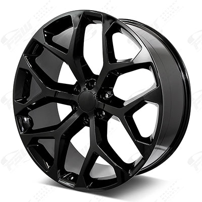 Snowflake Style - F044 22x9 Gloss Black wheel