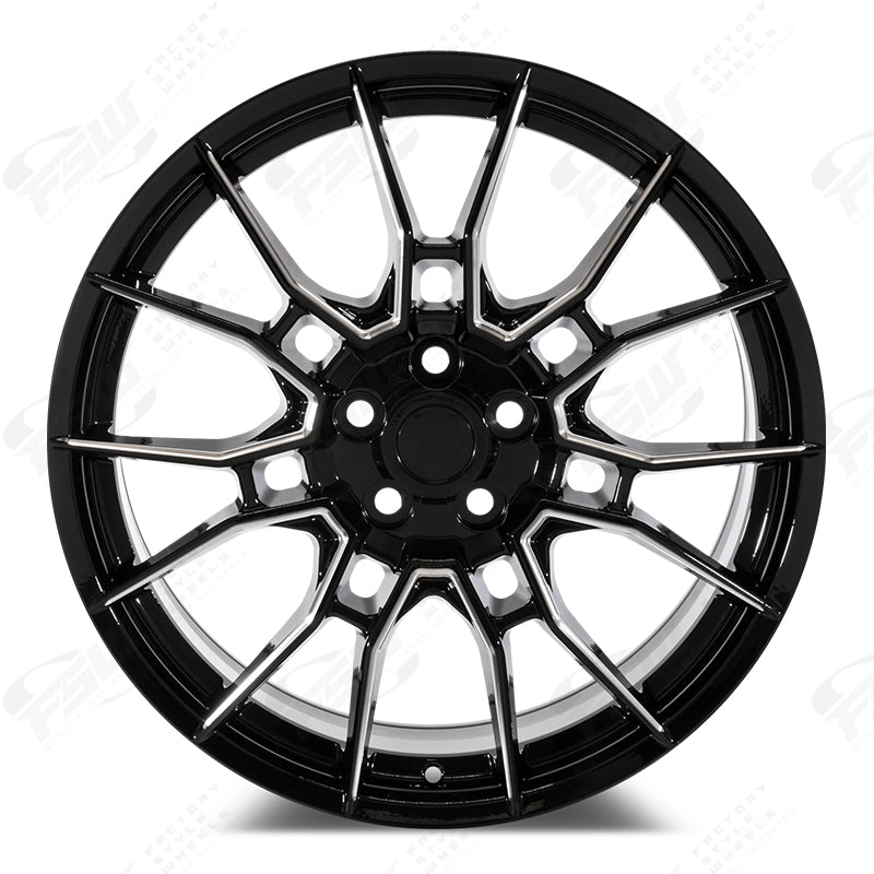 TR-C Style - F228 2x8.5 Gloss Black Milled wheel