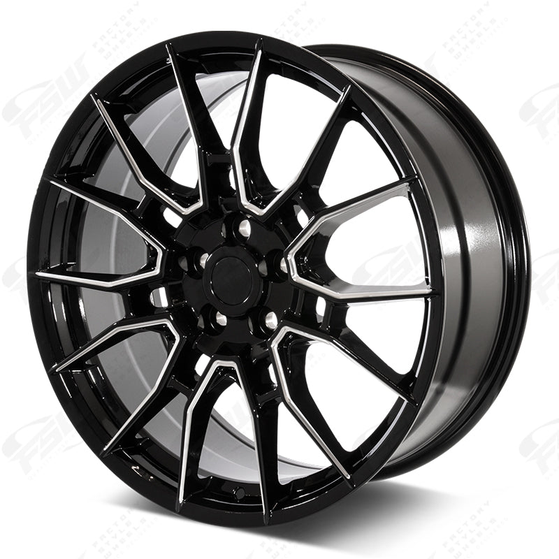 TR-C Style - F228 2x8.5 Gloss Black Milled wheel