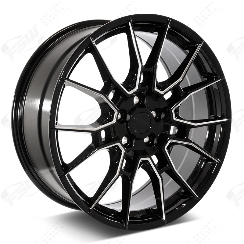 TR-C Style - F228 2x8.5 Gloss Black Milled wheel