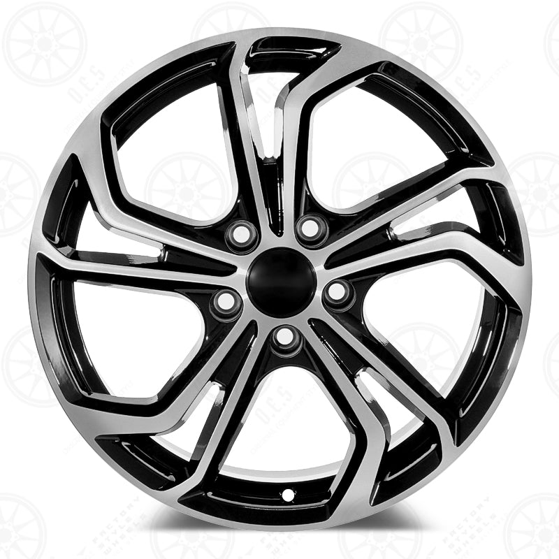 2020 Golf R Style - RA66 19x8.5 Machined Face/Black Outline wheel
