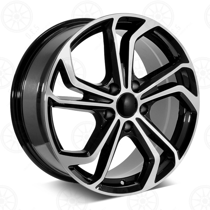 2020 Golf R Style - RA66 19x8.5 Machined Face/Black Outline wheel