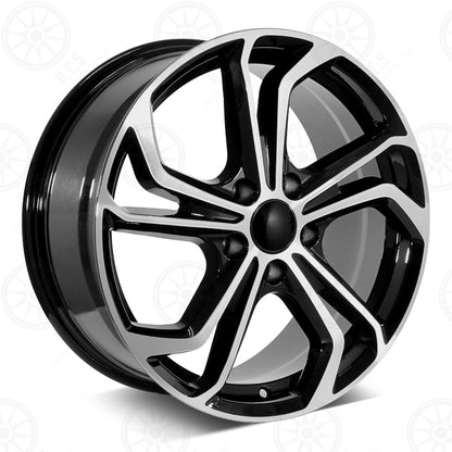 2020 Golf R Style - RA66 19x8.5 Machined Face/Black Outline wheel
