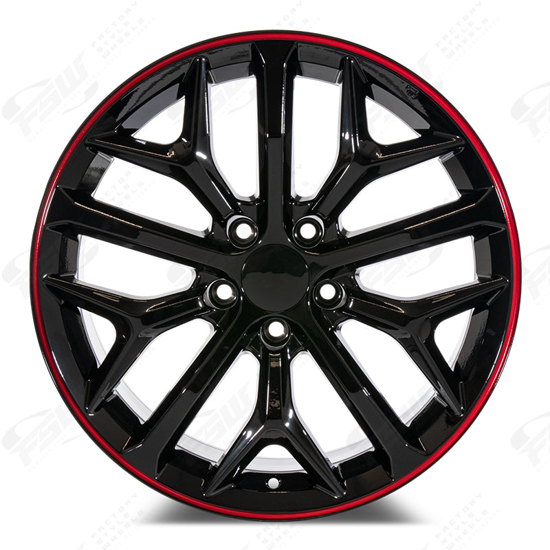 2020 SI Style - F164 18x8 Gloss Black Red Pin Stripe wheel