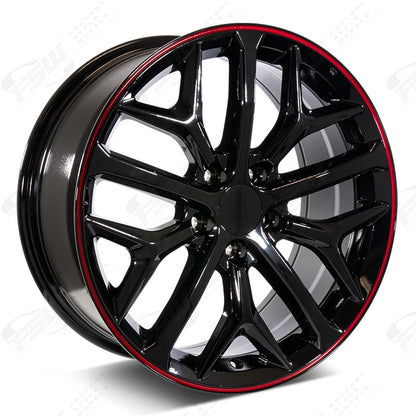 2020 SI Style - F164 18x8 Gloss Black Red Pin Stripe wheel