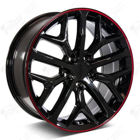 2020 SI Style - F164 18x8 Gloss Black Red Pin Stripe wheel