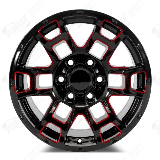 Flow Forged4TR Pro Style - F256 17x8.5 Gloss Black Red Milled wheel