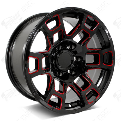 Flow Forged4TR Pro Style - F256 2x9 Gloss Black Red Milled wheel