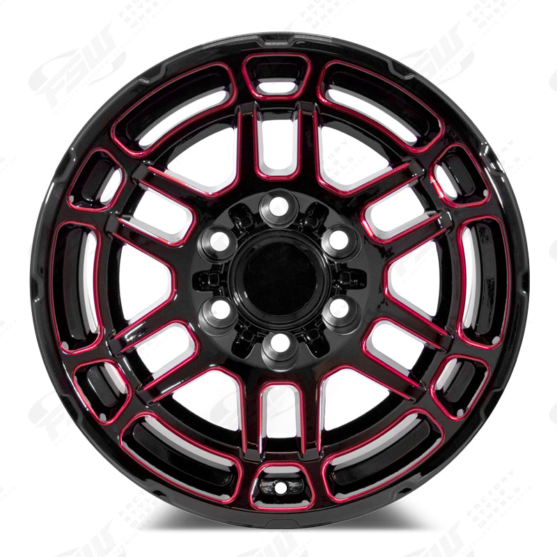 Tac Pro Style - F271 22x9 Black Red Milled wheel