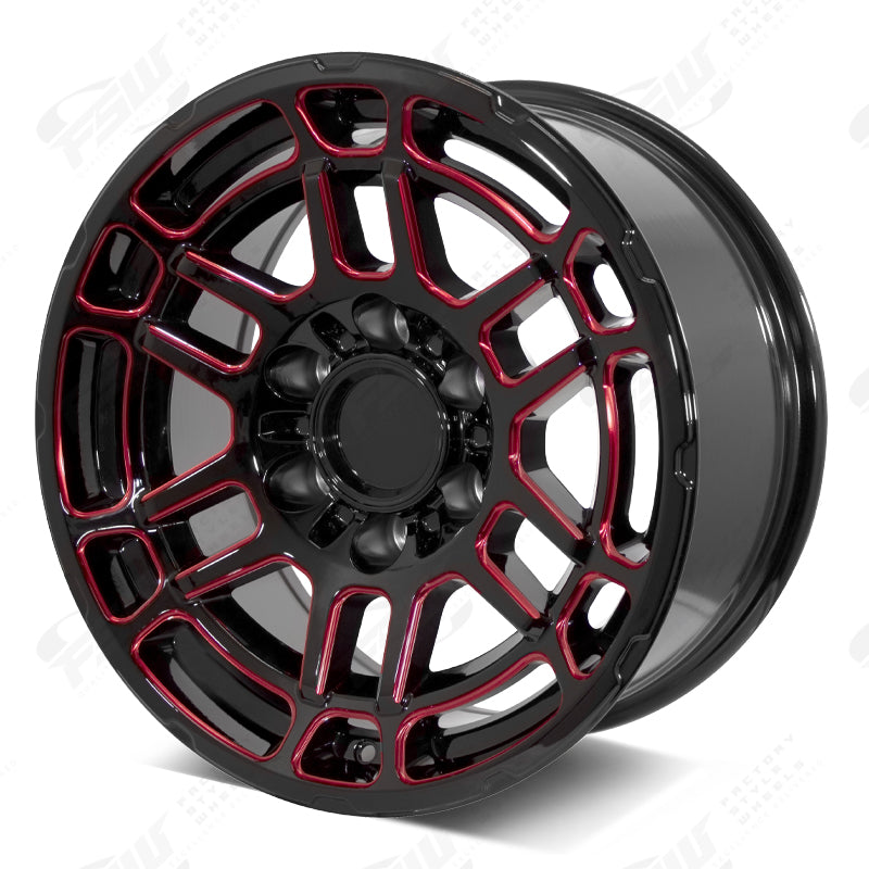Flow Forged Tac Pro Style - F271 16x8 Black Red Milled wheel