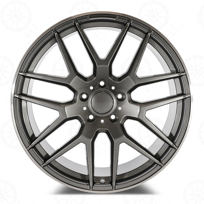 AMG Style - RM42 22x1 Machined Face/Gunmetal Outline wheel