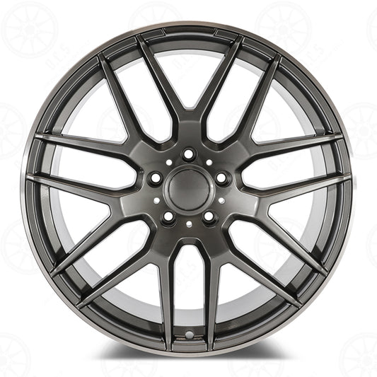 AMG Style - RM42 22x1 Machined Face/Gunmetal Outline wheel