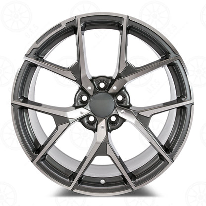 C63 Convertable Style - RM52 2x9.5 Machined Face/Gunmetal Outline wheel