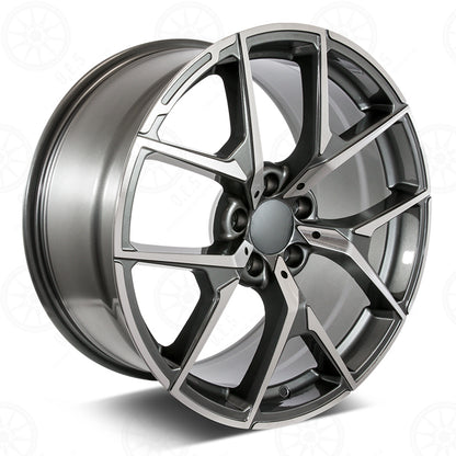 C63 Convertable Style - RM52 2x8.5 Machined Face/Gunmetal Outline wheel
