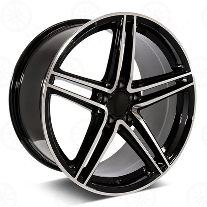 C63 Coupe Style - RM21 2x9.5 Machined Face/Black Outline wheel