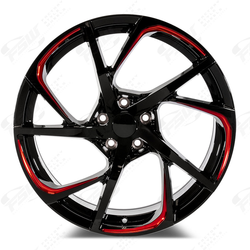 HSX Style - F235 2x8 Gloss Black Red Milled wheel
