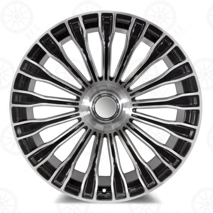 Maybach Style - RM66 2x9.5 Machined Face w/Black Outline wheel