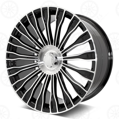 Maybach Style - RM66 2x8.5 Machined Face w/Black Outline wheel
