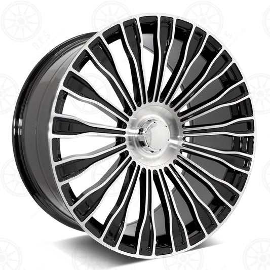 Maybach Style - RM66 22x10.5 Machined Face w/Black Outline wheel