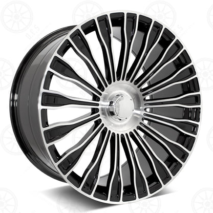 Maybach Style - RM66 2x9.5 Machined Face w/Black Outline wheel