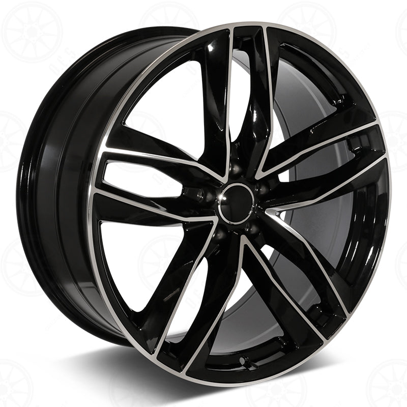 S7 Style - RA01 21x9.5 Machined Face/Black Outline wheel