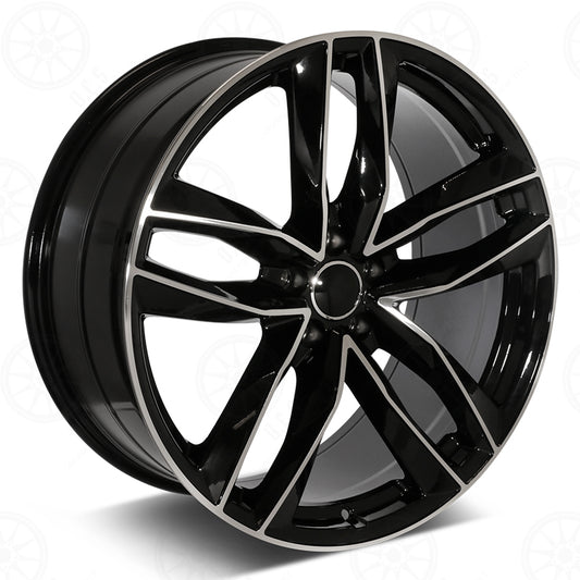 S7 Style - RA01 22x9.5 Machined Face/Black Outline wheel