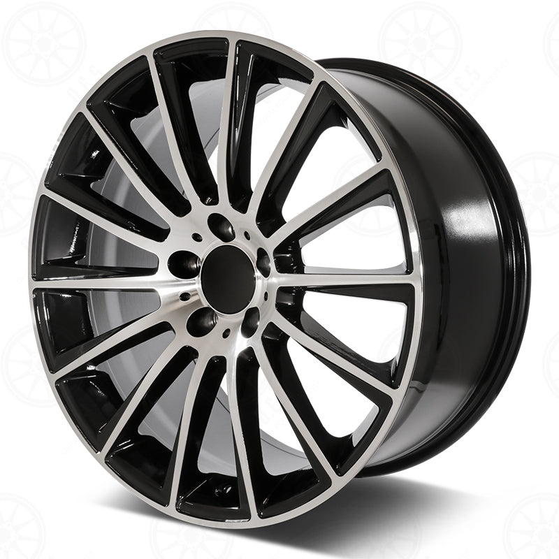 SLK Style - RM06 22x1 Machined Face/Black Outline wheel