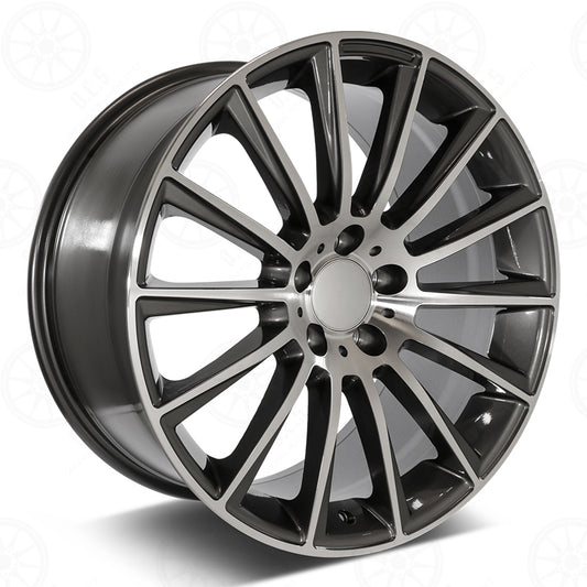 SLK Style - RM07 2x8.5 Machined Face/Gunmetal Outline wheel