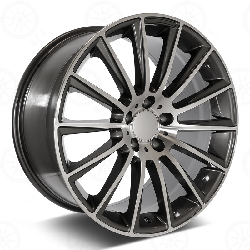SLK Style - RM07 2x9.5 Machined Face/Gunmetal Outline wheel