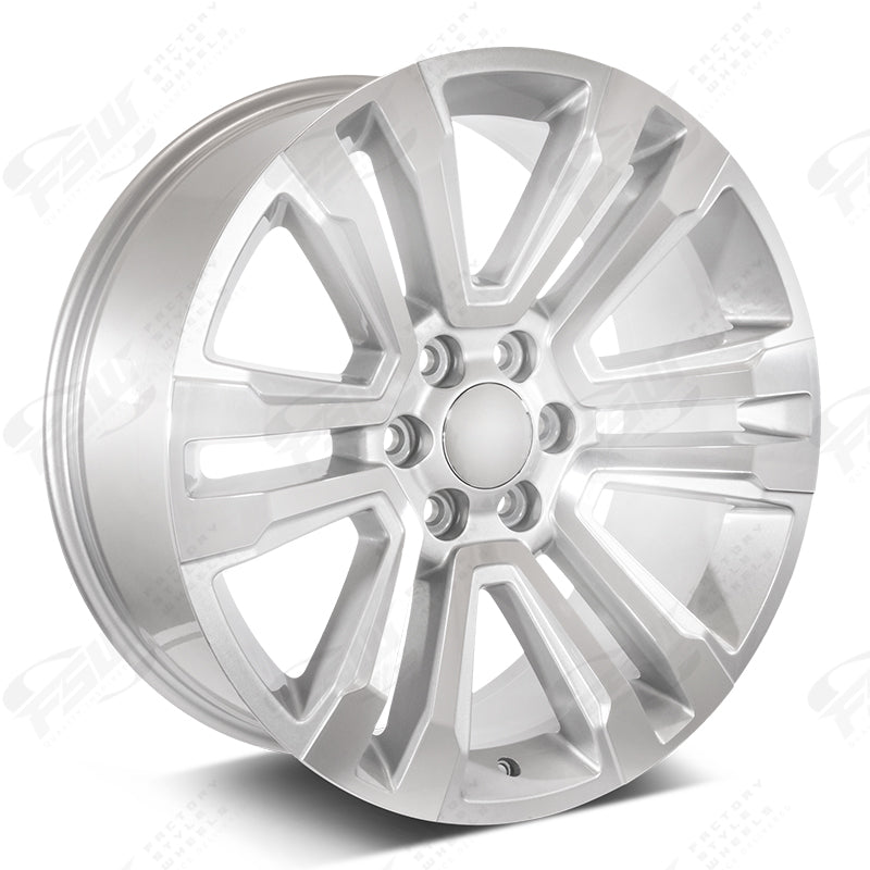 SLT Style - F134 22x9 Machined Face/Silver Outline wheel