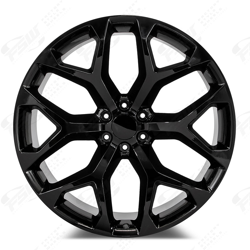 Snowflake Style - F044 24x1 Gloss Black wheel