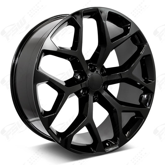 Snowflake Style - F044 22x9 Gloss Black wheel