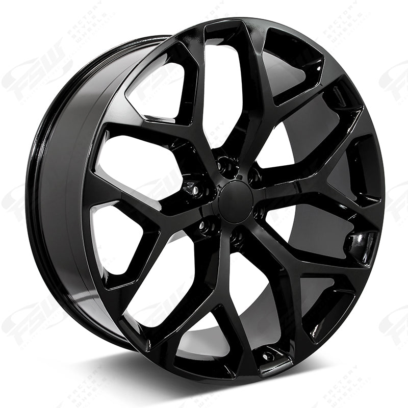 Snowflake Style - F044 24x1 Gloss Black wheel
