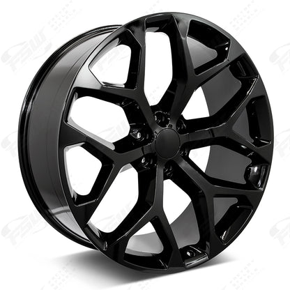 Snowflake Style - F044 24x1 Gloss Black wheel