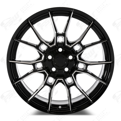 TR-C Style - F228 2x8.5 Gloss Black Milled wheel