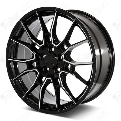 TR-C Style - F228 2x8.5 Gloss Black Milled wheel