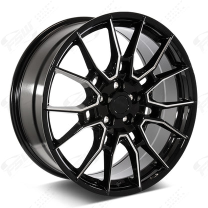 TR-C Style - F228 2x8.5 Gloss Black Milled wheel
